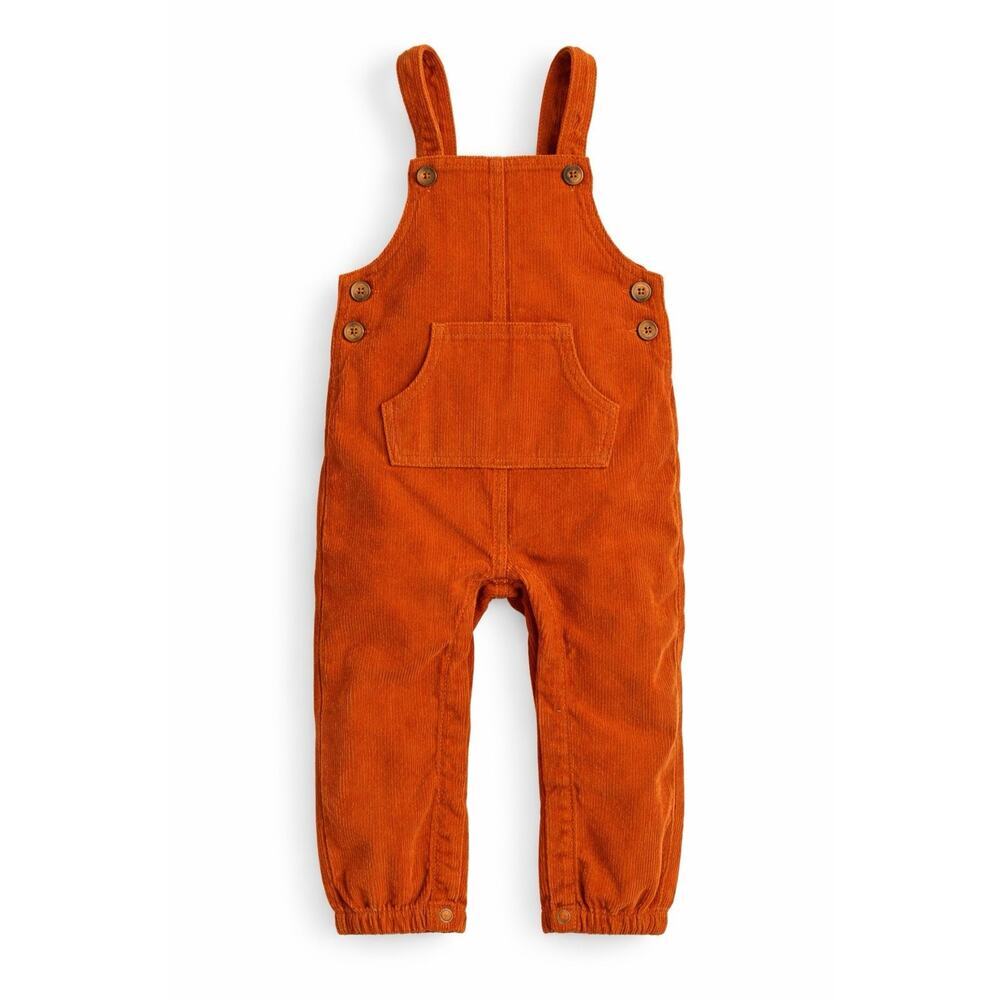 Anyday John Lewis Corduroy Overalls 2-3Y Orange Snap Romper